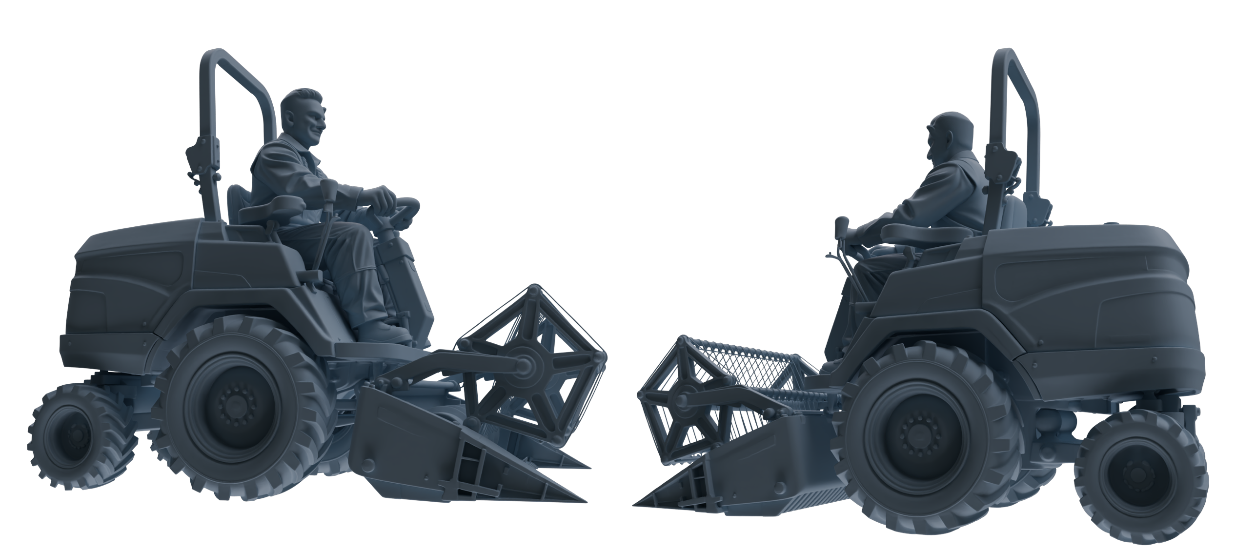 Detail view of MRY-SFW LYTR909 Farm Machinery Operator with Harvester Modern Model 4 pcs Model