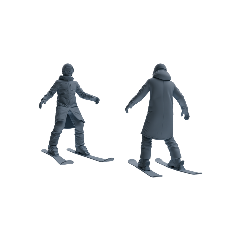 Detail view of MRY-SFW LYTR803 Skiing Figure Modern Model 6 pcs Miniature Car Diorama Figures Scene Props Accessories Resin Model