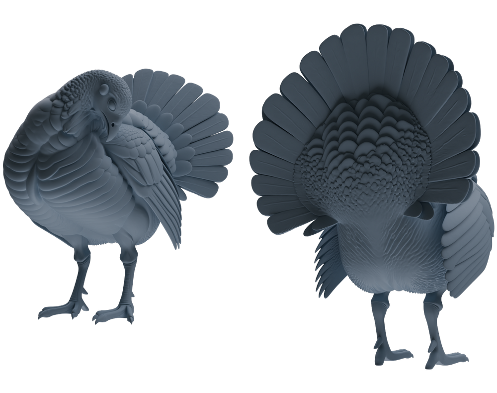 Detail view of MRY-SFW LYTR840 Turkey Pose Model 4 pcs Miniature Car Diorama Figures Scene Props Accessories Resin Model