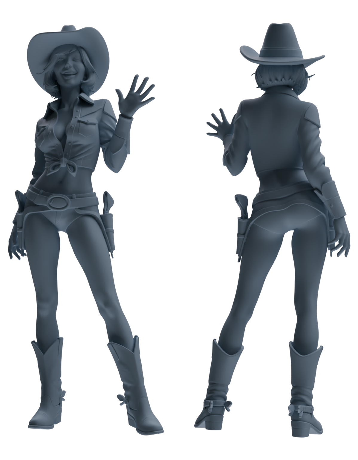 Detail view of MRY-SFW LYTR891 Western Cowgirl Modern Model 4 pcs Model