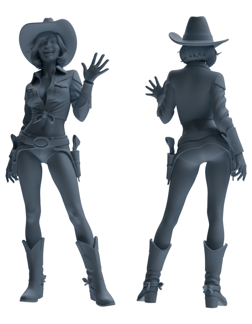 Detail view of MRY-SFW LYTR891 Western Cowgirl Modern Model 4 pcs Model