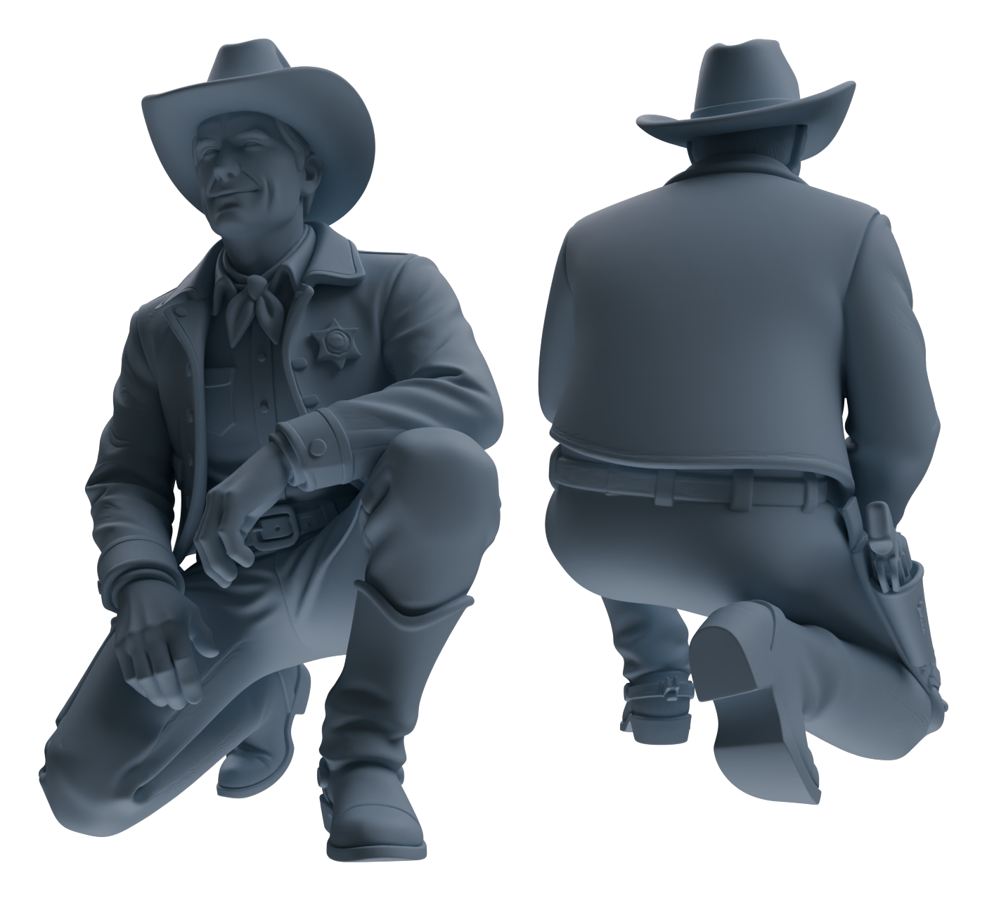 Detail view of MRY-SFW LYTR918 Western Cowboy Sheriff Multi-pose Modern Model 4 pcs Model