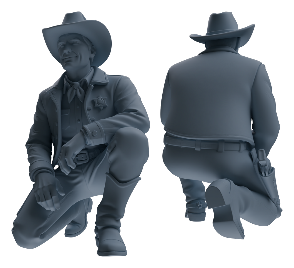 Detail view of MRY-SFW LYTR918 Western Cowboy Sheriff Multi-pose Modern Model 4 pcs Model