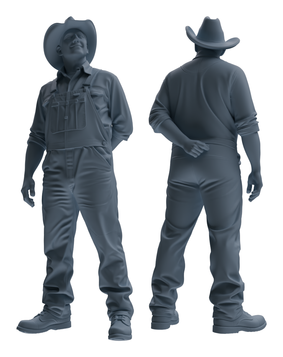 Detail view of MRY-SFW LYTR917 Farm Worker Man Multi-pose Modern Model 4 pcs Model