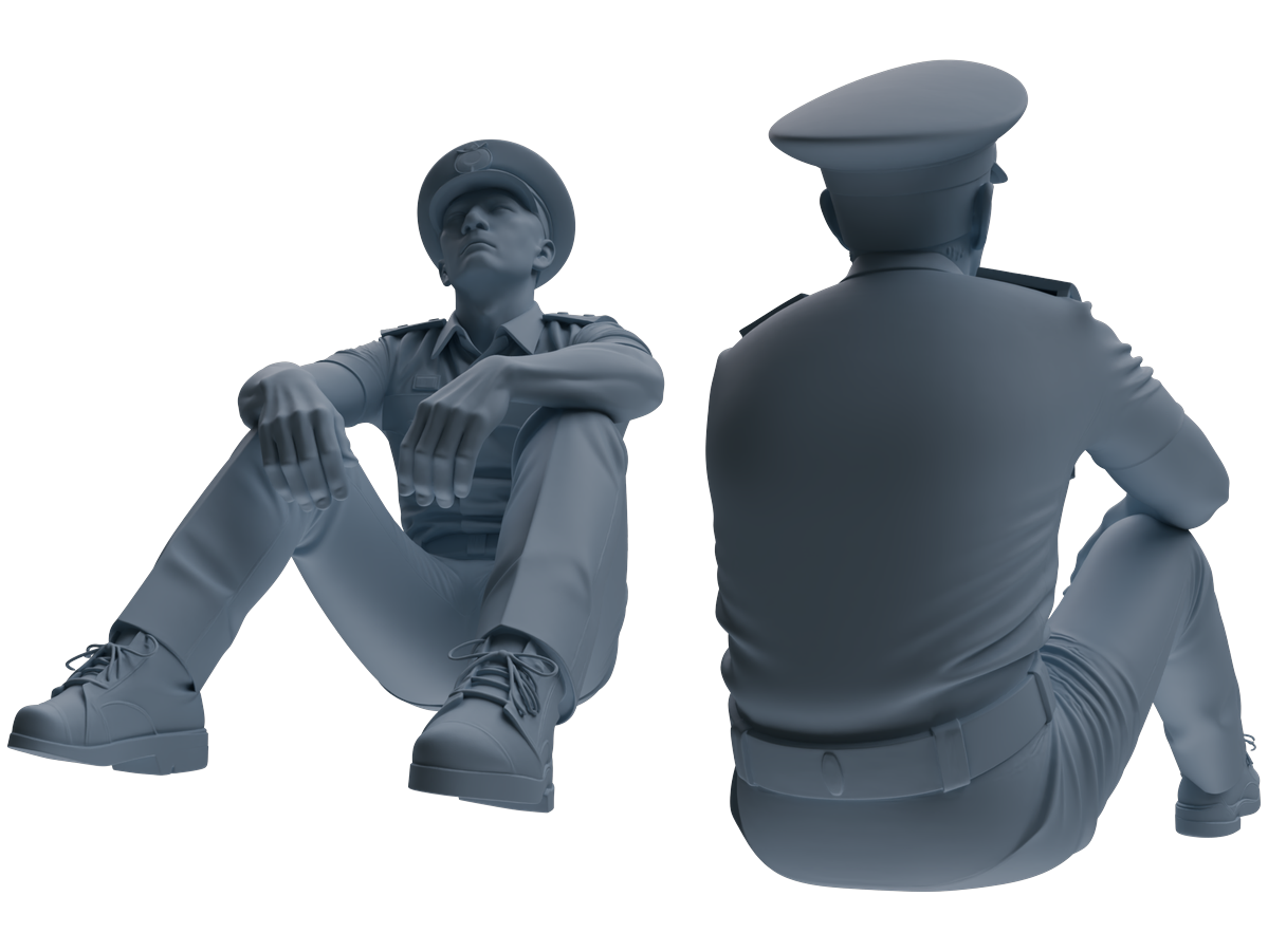 Detail view of MRY-SFW LYGR770 Modern Hong Kong Police Seven-Person Rest Group Model