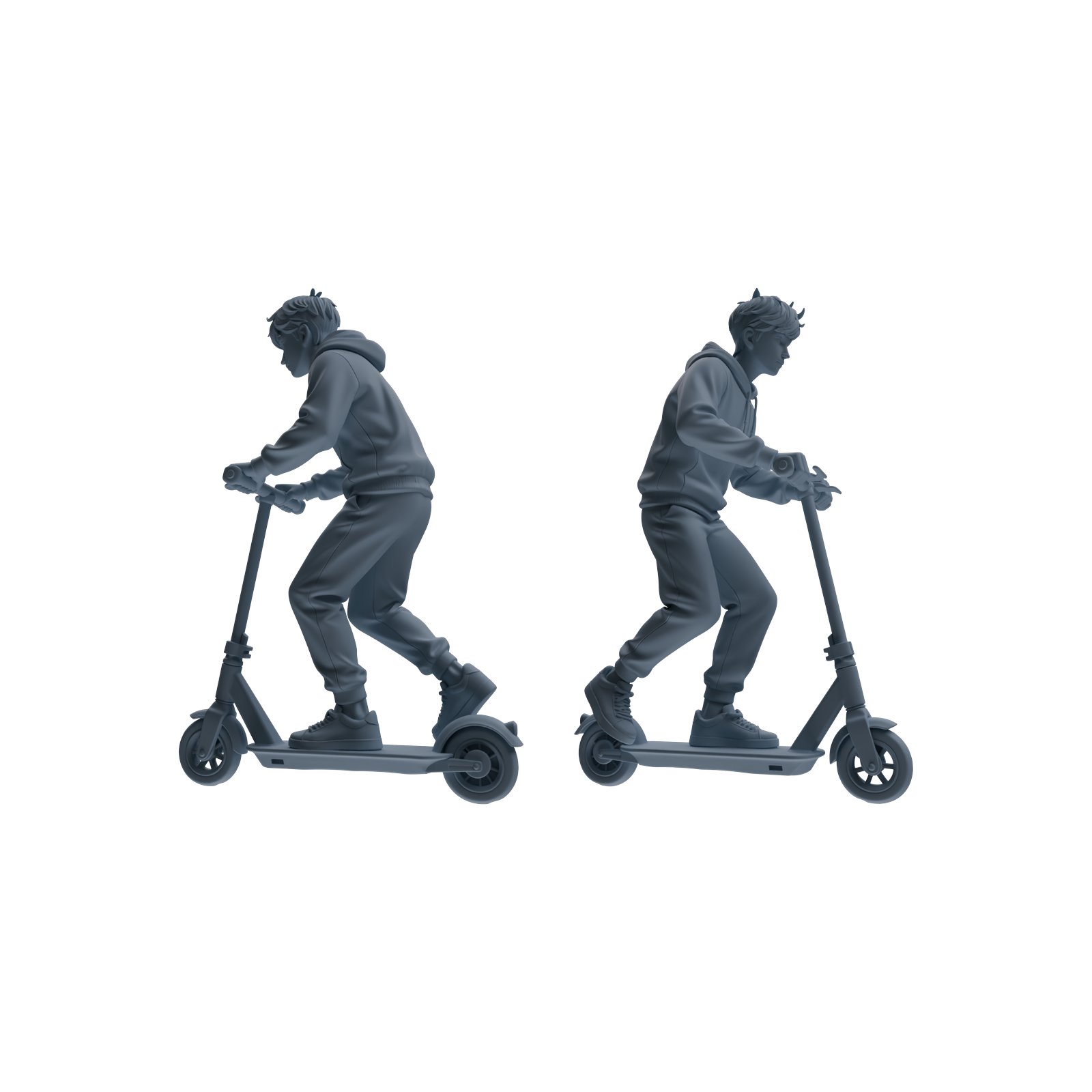 Detail view of MRY-SFW LYTR788 Skateboard Scooter Figure Modern Model 4 pcs Miniature Car Diorama Figures Scene Props Accessories Resin Model