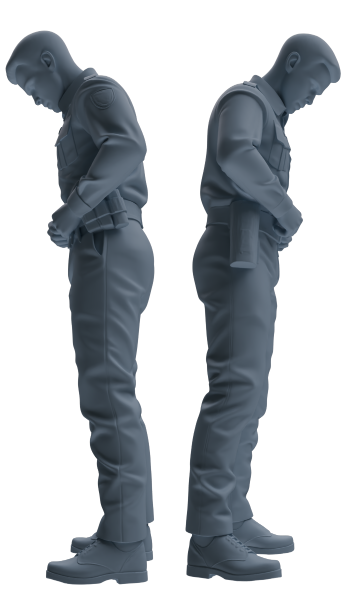 Detail view of MRY-SFW LYGR676 Los Angeles Patrol Police Seven-Person Daily Routine 3 Model