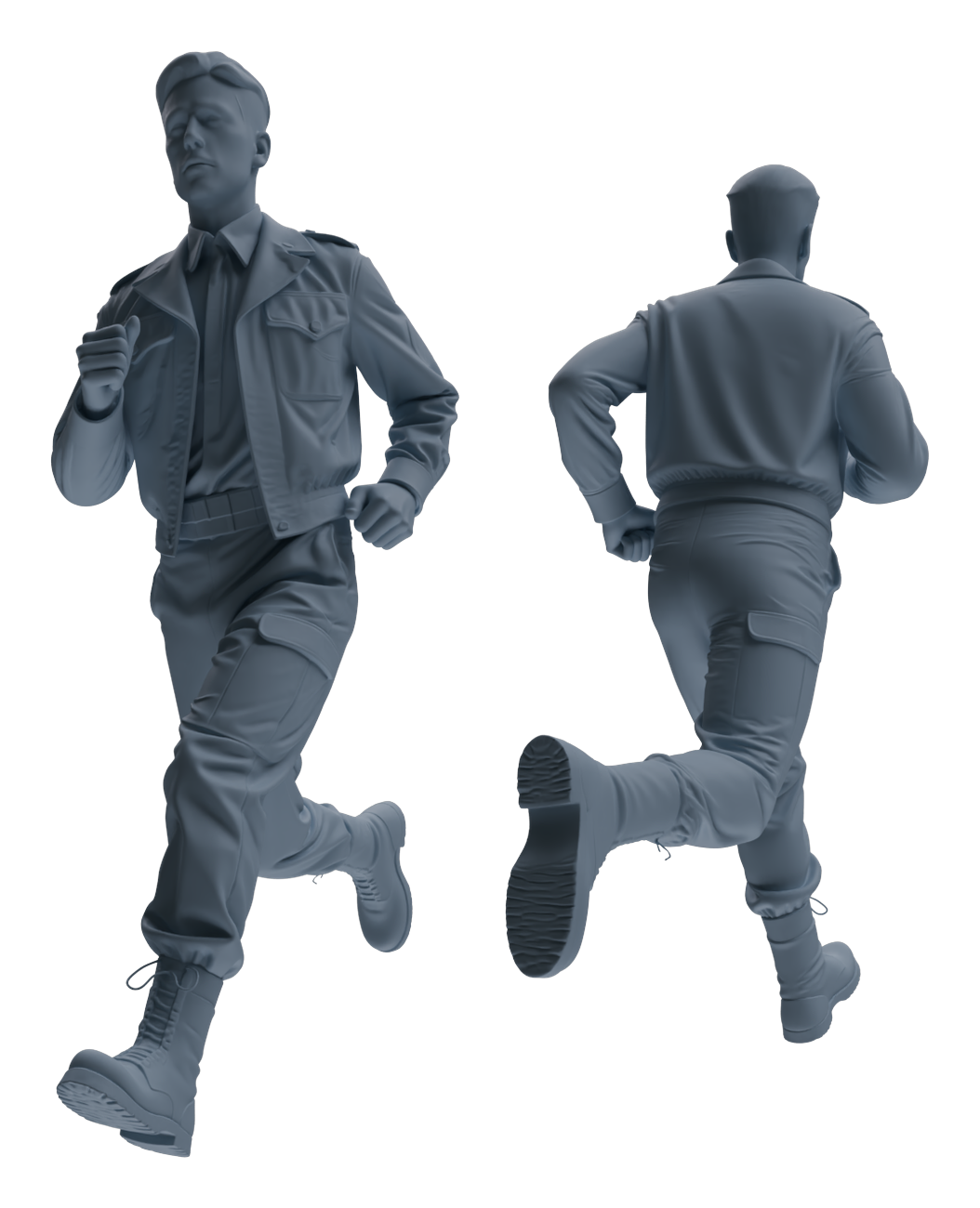 Detail view of MRY-SFW LYGR594 Historical WWII U.S. Army Five-Person Training Group Model