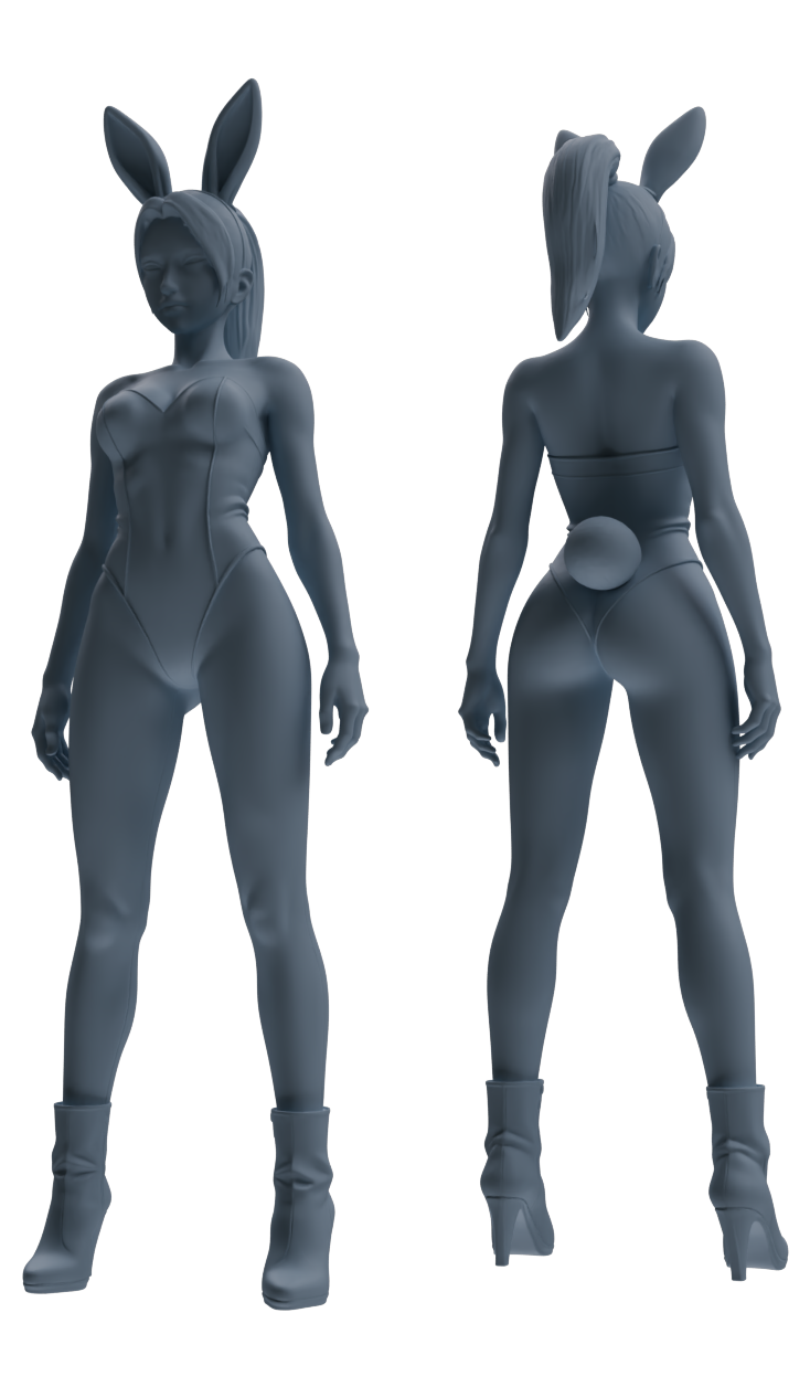Detail view of MRY-SFW LYTR887 Bunny Girl Figure Modern Model 4 pcs Model