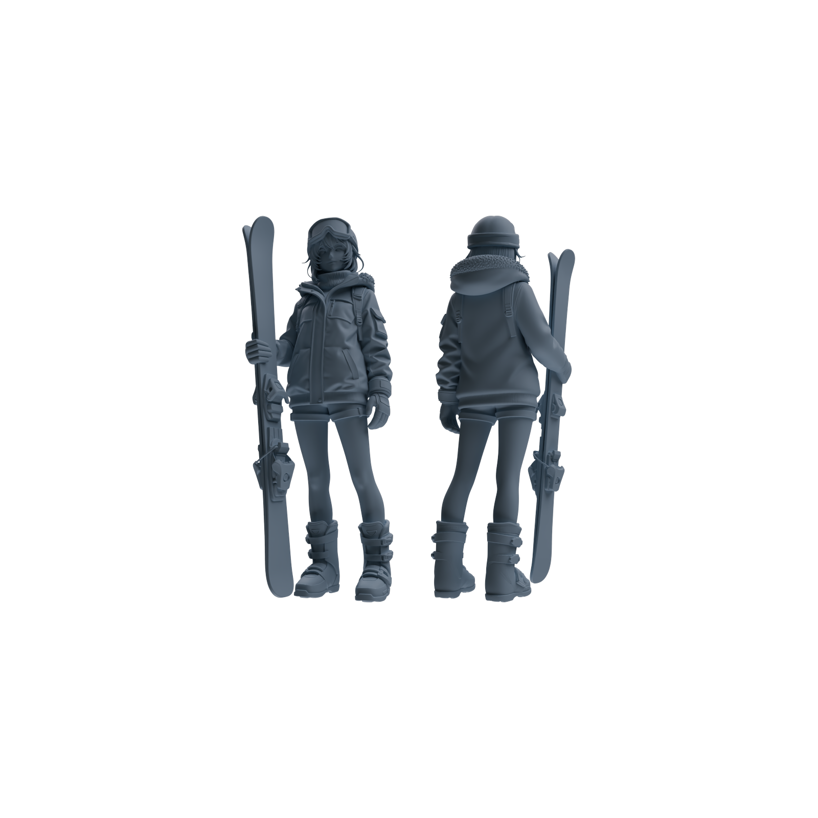 Detail view of MRY-SFW LYTR789 Ski Sports Figure Modern Model 4 pcs Miniature Car Diorama Figures Scene Props Accessories Resin Model
