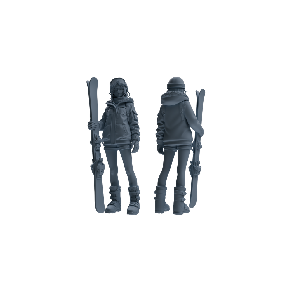 Detail view of MRY-SFW LYTR789 Ski Sports Figure Modern Model 4 pcs Miniature Car Diorama Figures Scene Props Accessories Resin Model