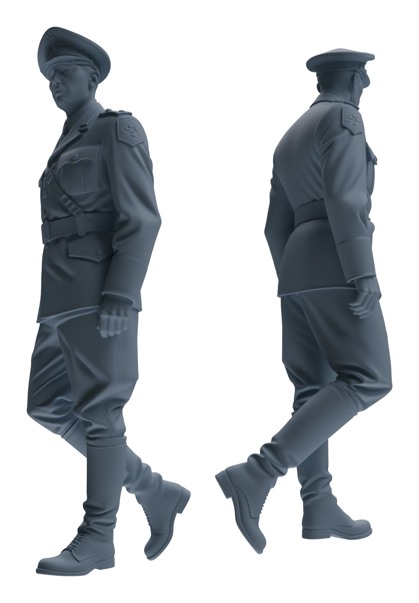 Detail view of MRY-SFW LYGR583 WWII French Army Six-Person Daily Routine Model