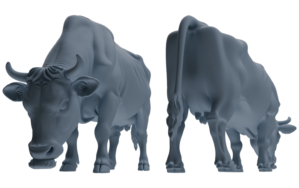 Detail view of MRY-SFW LYTR837 Bullfight Pose Cattle Model 4 pcs Miniature Car Diorama Figures Scene Props Accessories Resin Model