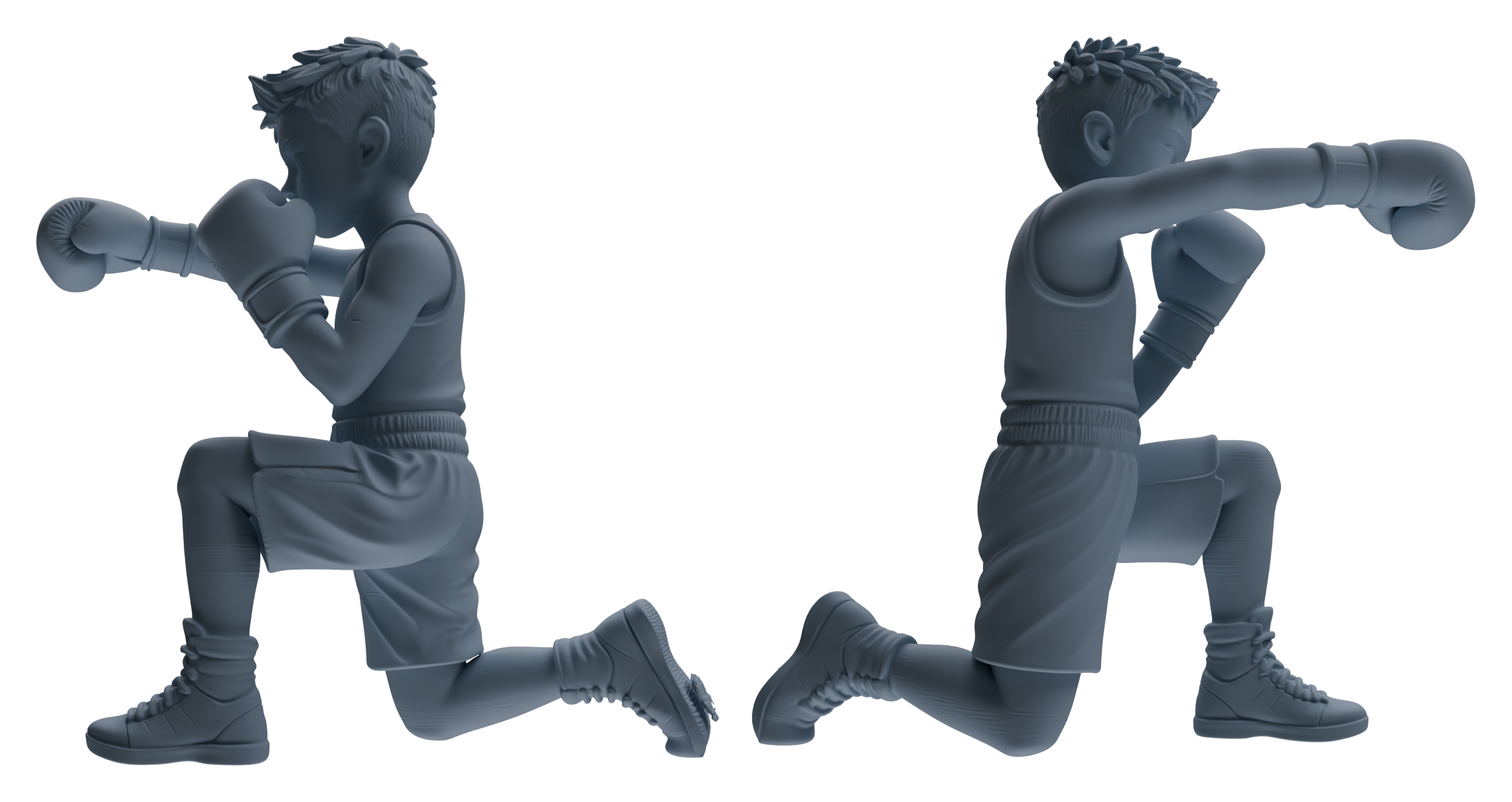 Detail view of MRY-SFW LYTR831 Child Boxer Figure Modern Model 6 pcs Miniature Car Diorama Figures Scene Props Accessories Resin Model