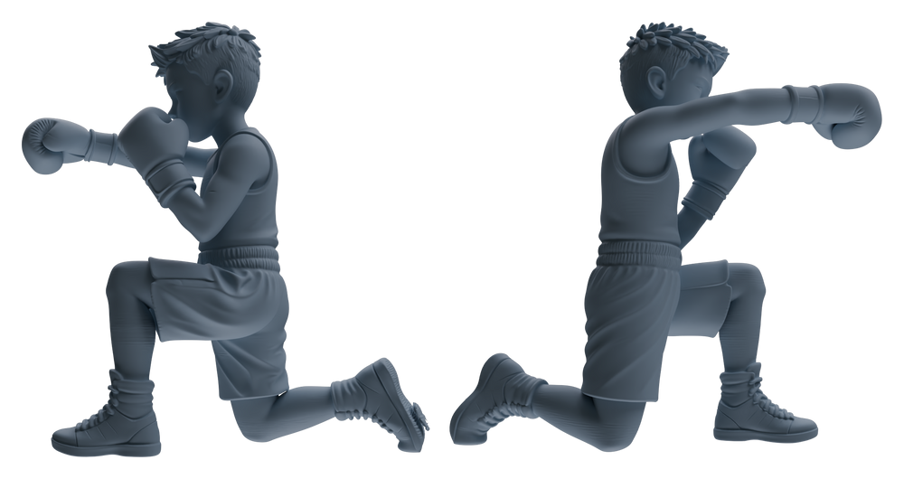 Detail view of MRY-SFW LYTR831 Child Boxer Figure Modern Model 6 pcs Miniature Car Diorama Figures Scene Props Accessories Resin Model