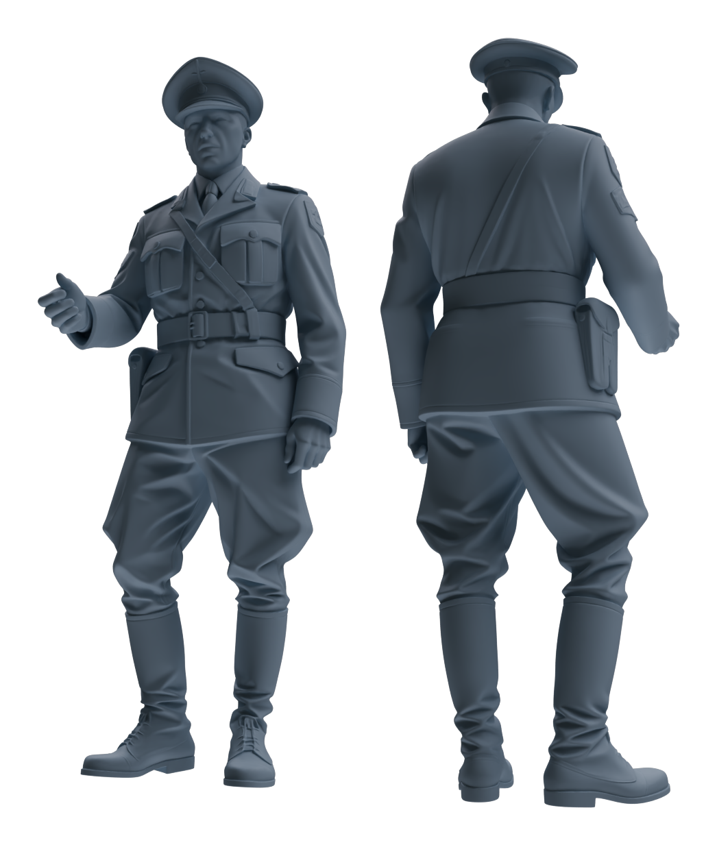 Detail view of MRY-SFW LYGR584 WWII French Army Six-Person Daily Routine 2 Model
