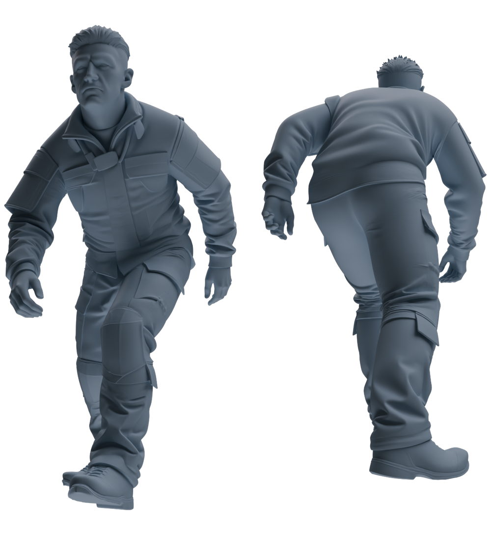 Detail view of MRY-SFW LYGR701 Modern U.S. Military Six-Person Tactics Group Model
