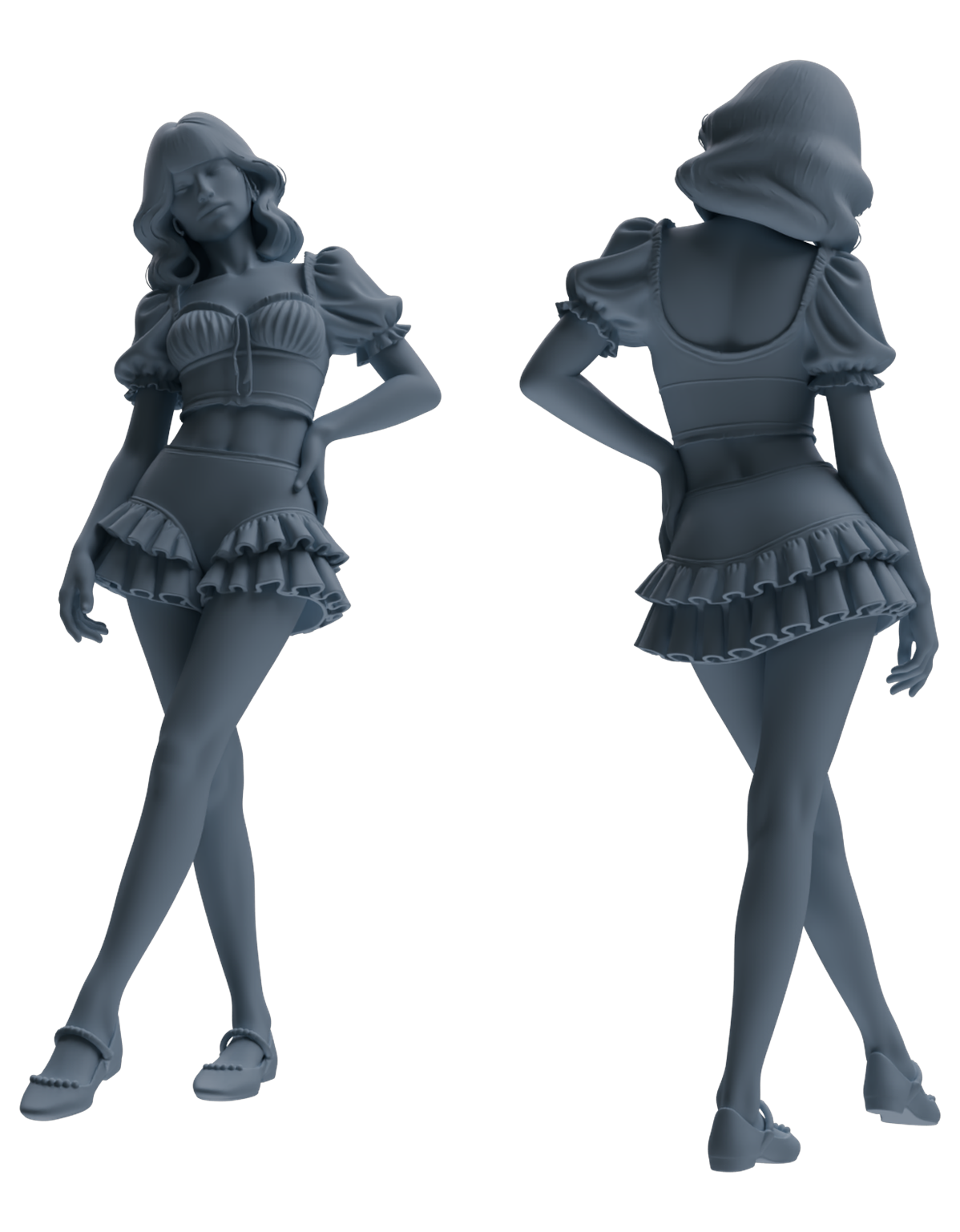 Detail view of MRY-SFW LYTR853 Swimsuit Girl Figure Modern Model 4 pcs Miniature Car Diorama Figures Scene Props Accessories Resin Model