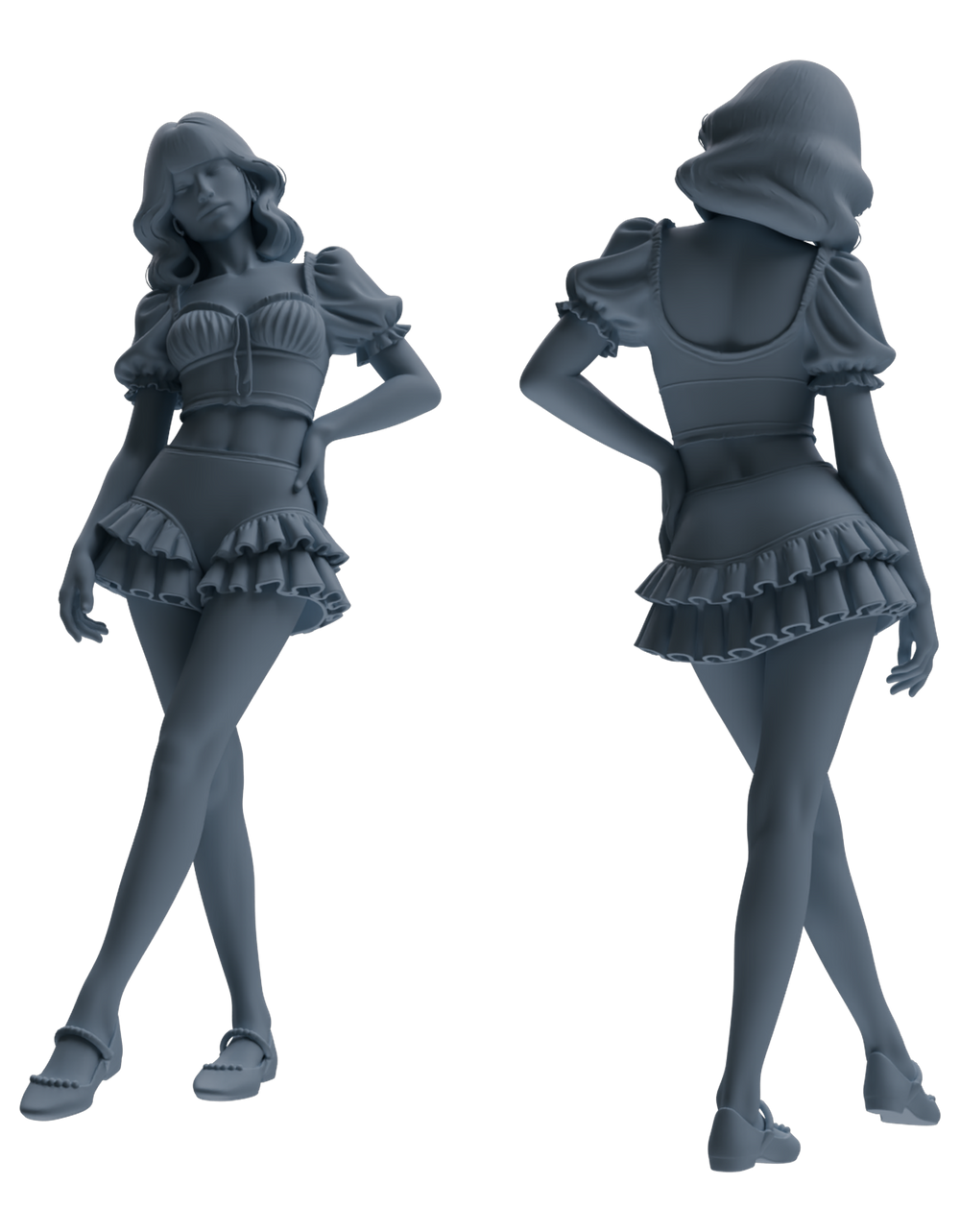 Detail view of MRY-SFW LYTR853 Swimsuit Girl Figure Modern Model 4 pcs Miniature Car Diorama Figures Scene Props Accessories Resin Model