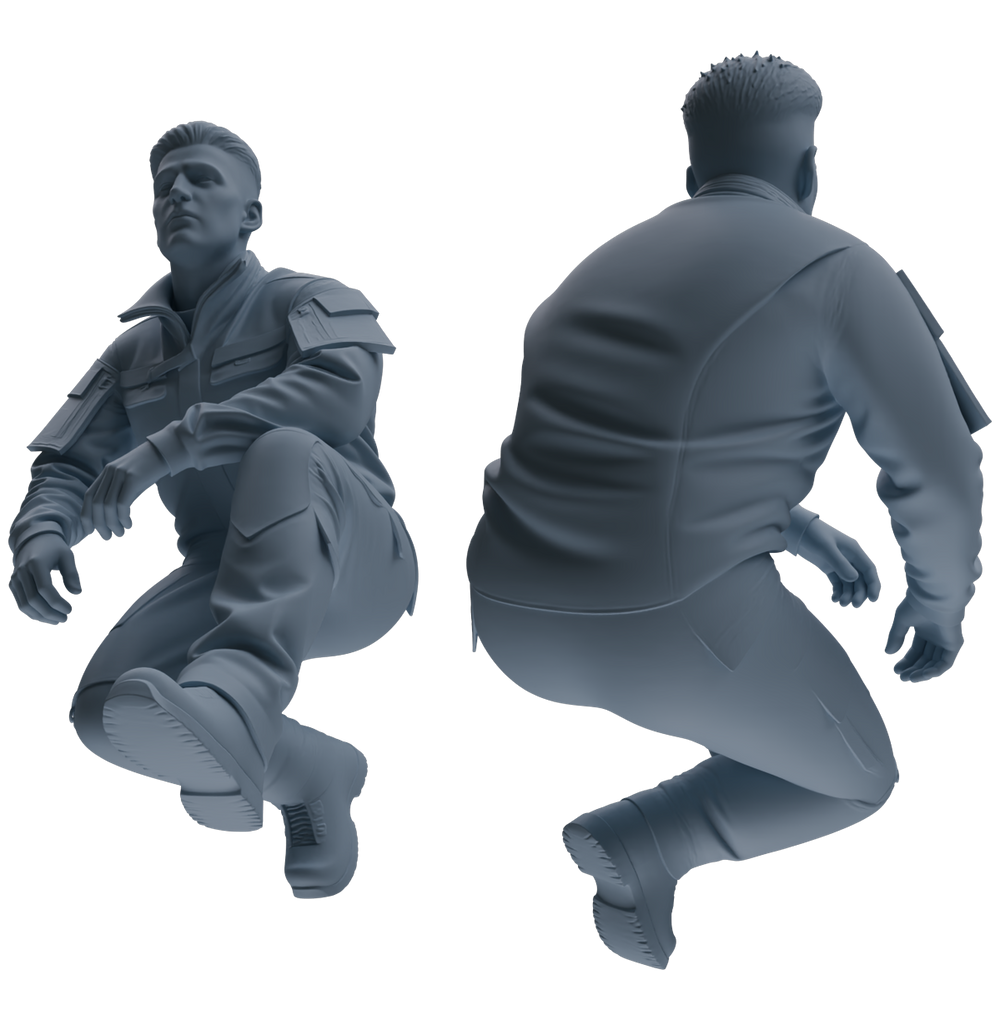 Detail view of MRY-SFW LYGR688 Modern U.S. Military Six-Person Crawling Group Model