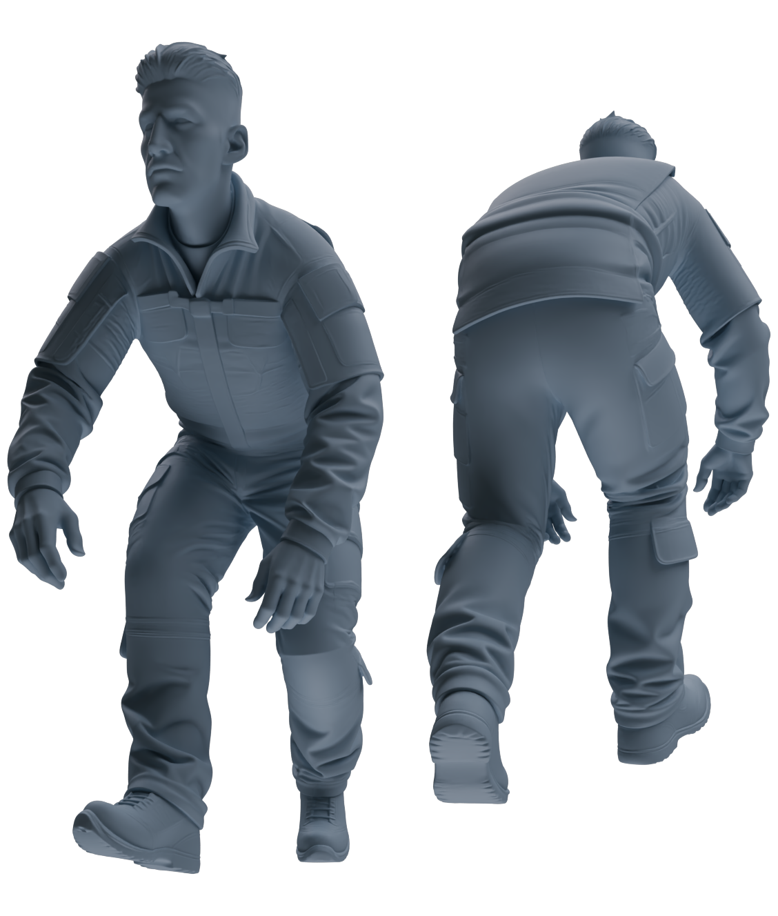 Detail view of MRY-SFW LYGR687 Modern U.S. Military Six-Person Groping Group Model