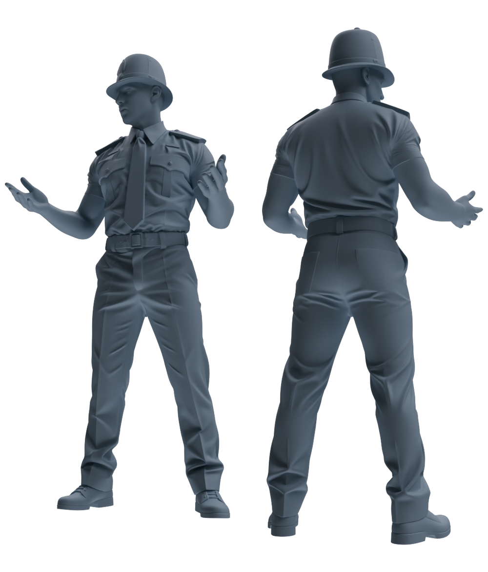 Detail view of MRY-SFW LYGR805 Modern British Police Five-Person Daily Routine 2 Model