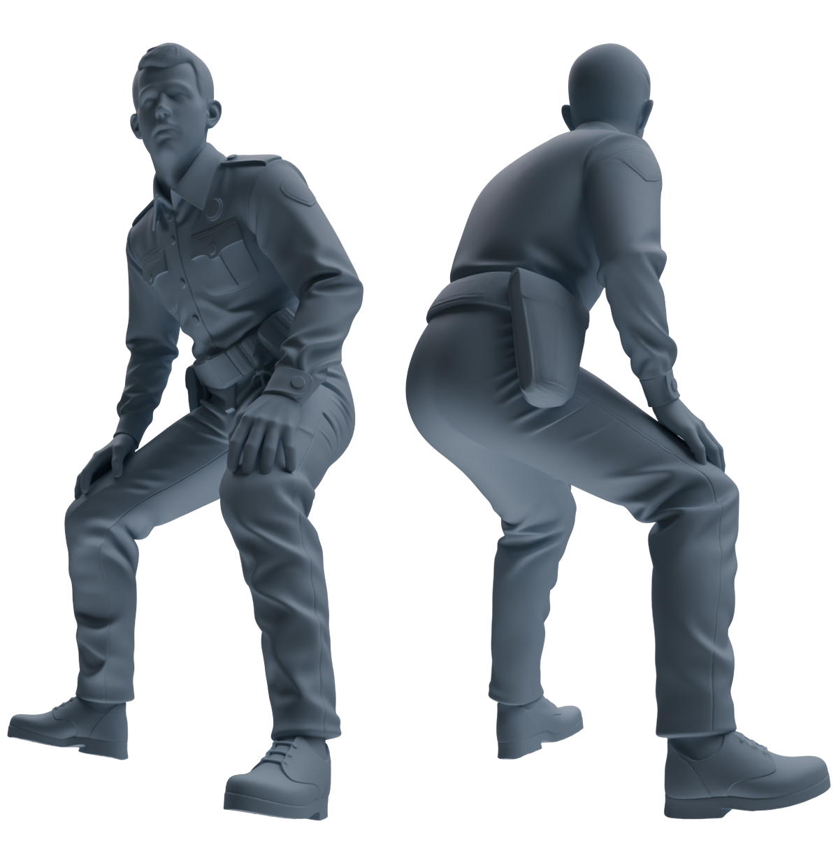 Detail view of MRY-SFW LYGR673 Los Angeles Patrol Police Six-Person Ambush Group Model