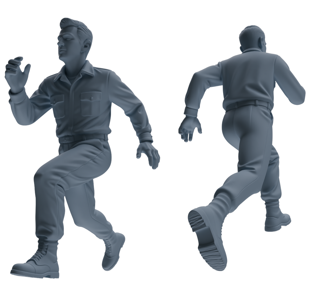 MRY-SFW SSTR187 Miniatures Soldier Model Kit Signal Command Soldier Pose Modern Model 4 pcs