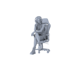 MRY-SFW LYTR551E Modern E-sports Style Headset Sitting Female Single 3D Printed Resin Model Kit by SSMODEL