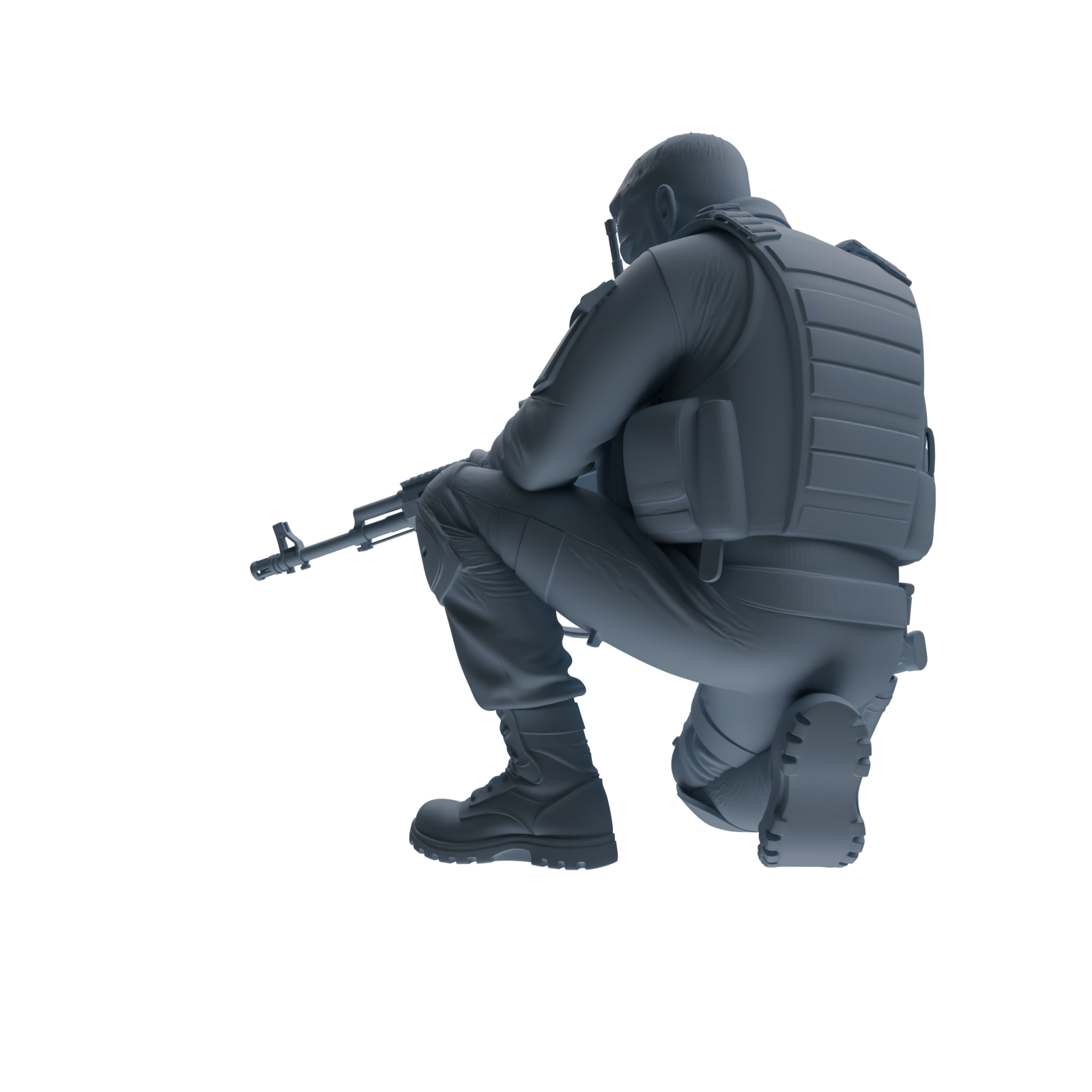 MRY-SFW SSTR181 Miniatures Soldier Model Kit Combat Soldier Pose Modern Model 6 pcs