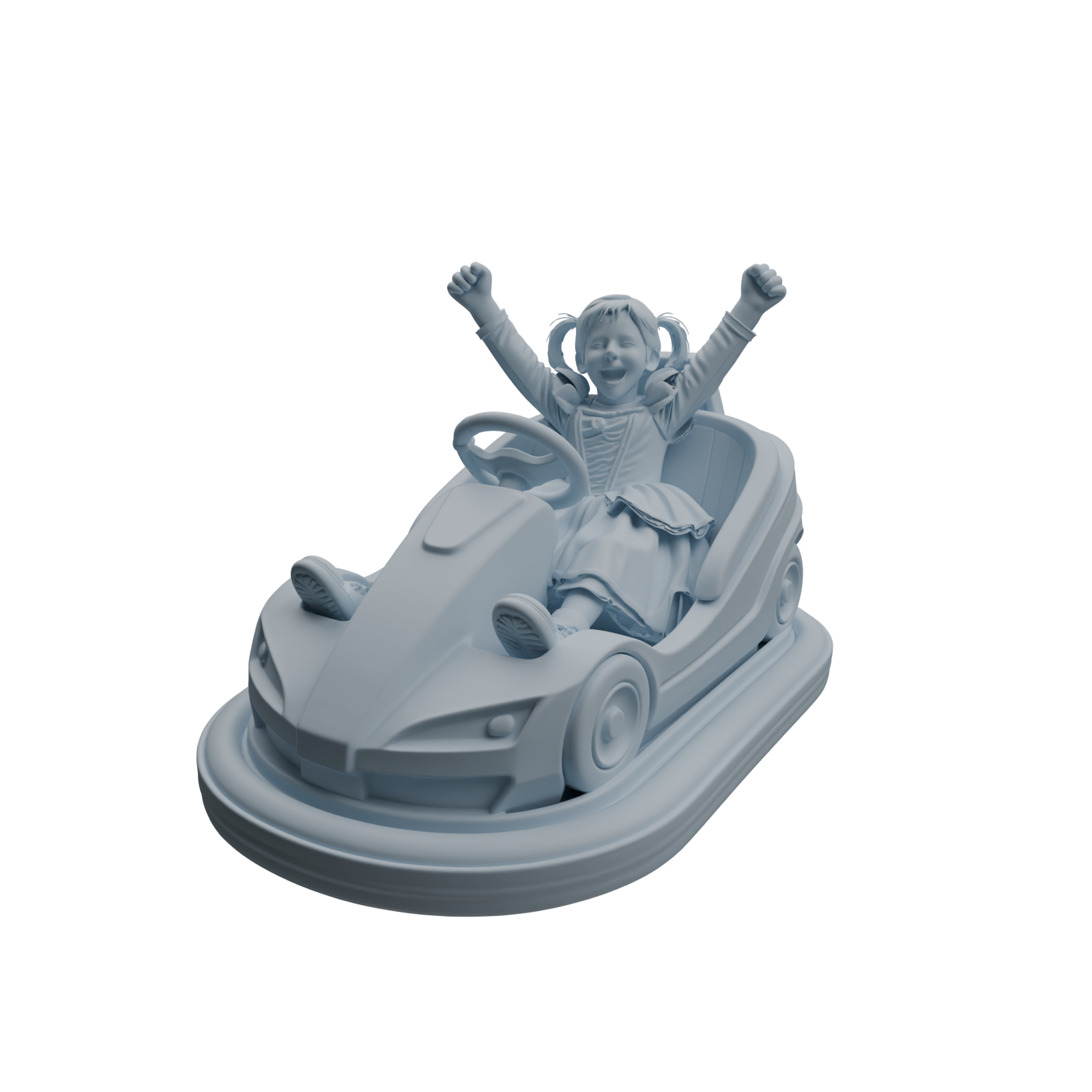 Detail view of MRY-SFW LYTR1044 Amusement Park Bumper Car Kids Character Modern Model 4 pcs Model