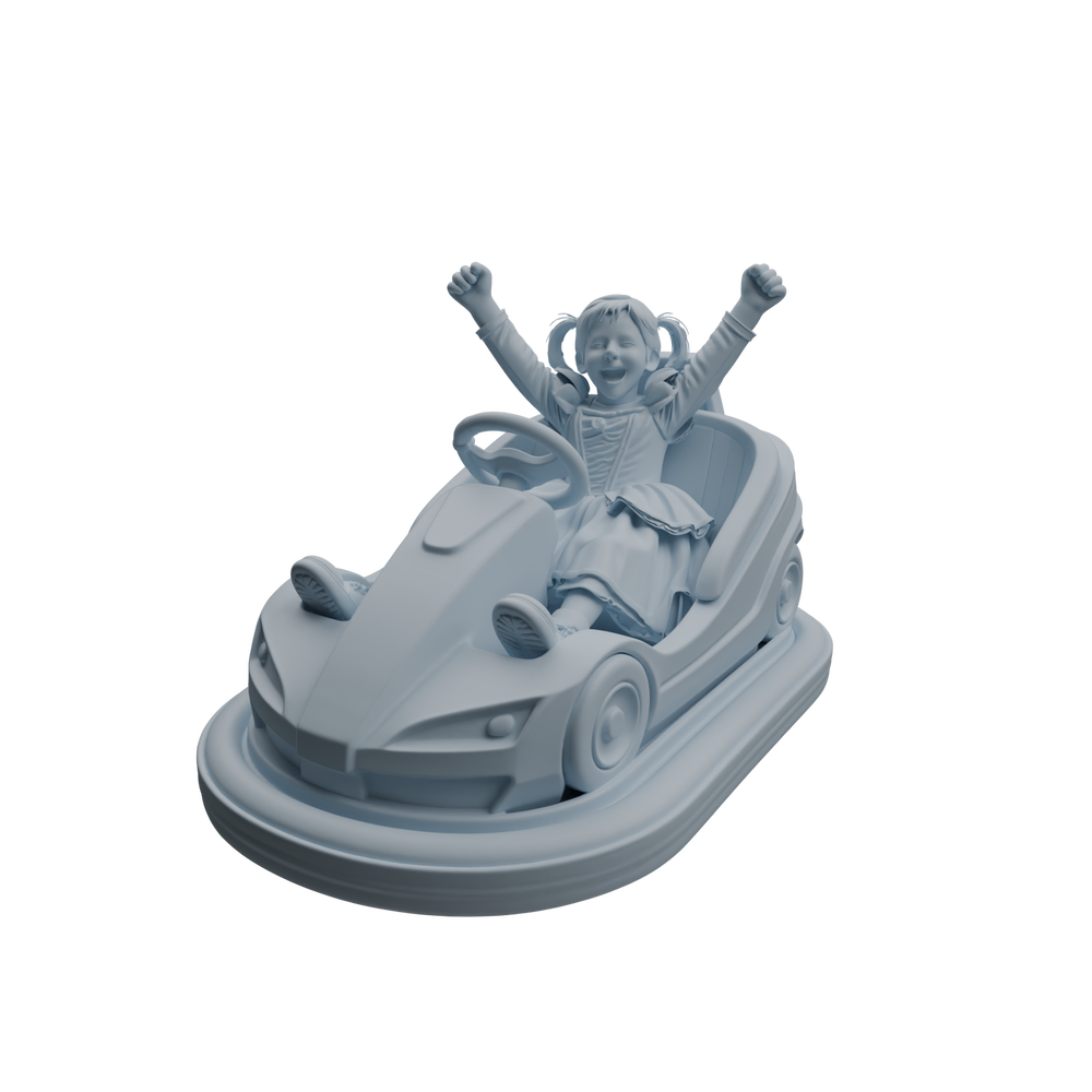 Detail view of MRY-SFW LYTR1044 Amusement Park Bumper Car Kids Character Modern Model 4 pcs Model