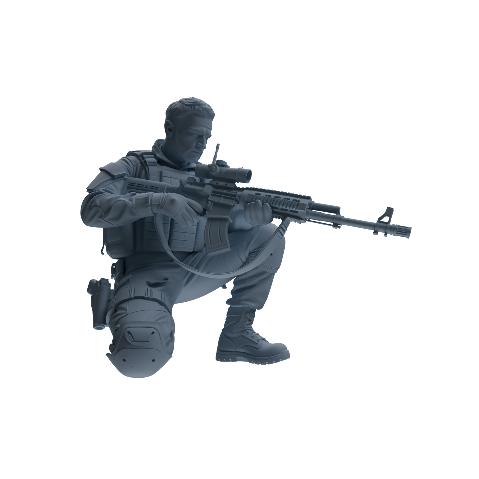 MRY-SFW SSTR181 Miniatures Soldier Model Kit Combat Soldier Pose Modern Model 6 pcs