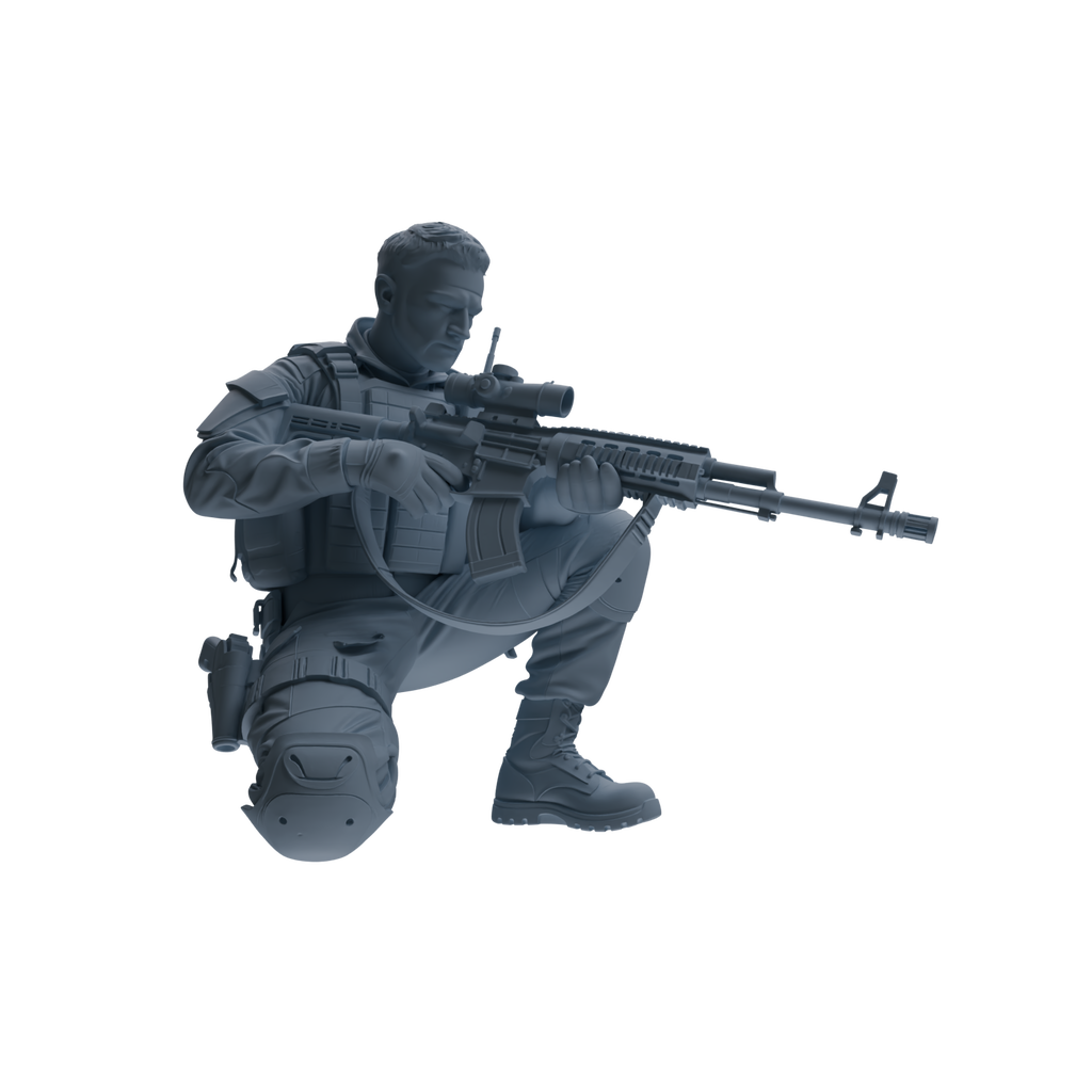MRY-SFW SSTR181 Miniatures Soldier Model Kit Combat Soldier Pose Modern Model 6 pcs