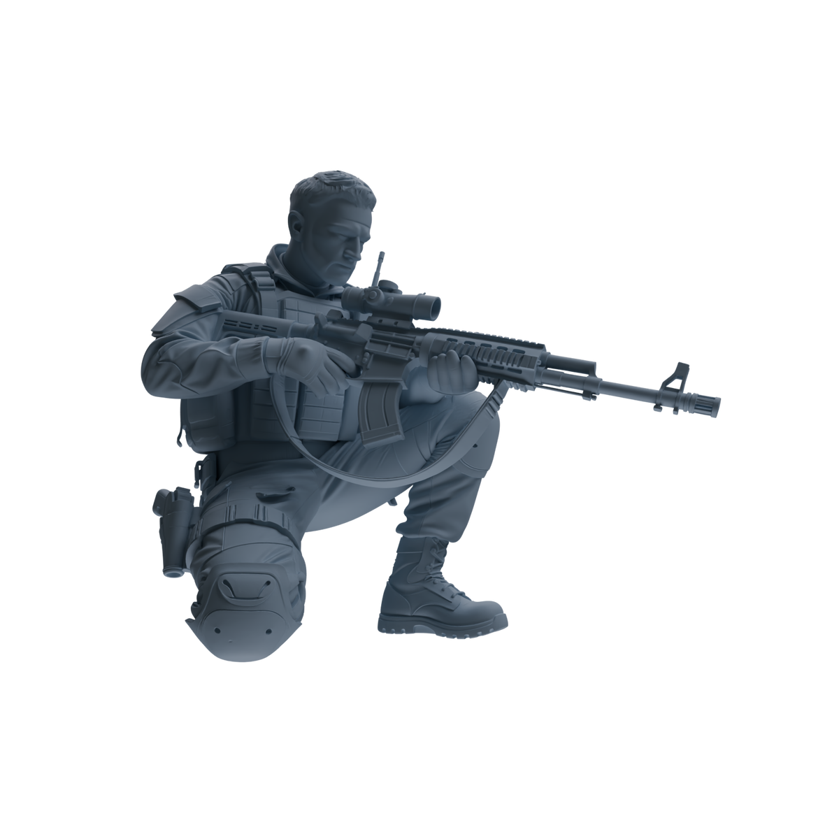 MRY-SFW SSTR181 Miniatures Soldier Model Kit Combat Soldier Pose Modern Model 6 pcs — detail view 15