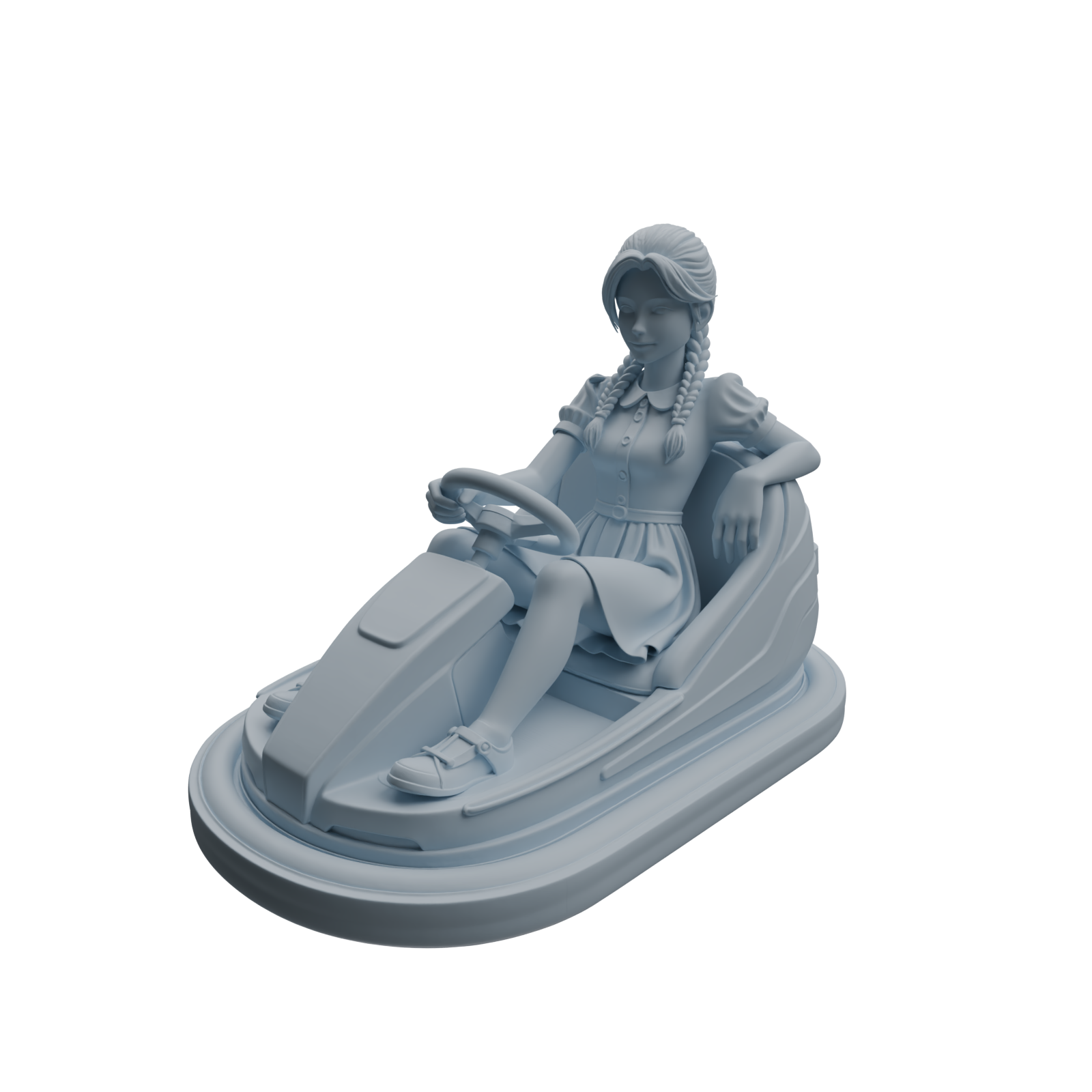Detail view of MRY-SFW LYTR1051 Amusement Park Bumper Car Female Character Modern Model 4 pcs Model