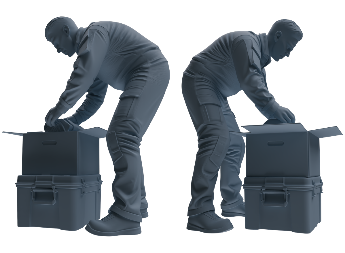 Detail view of MRY-SFW LYGR699 Modern U.S. Military Six-Person Combat Readiness Group Model