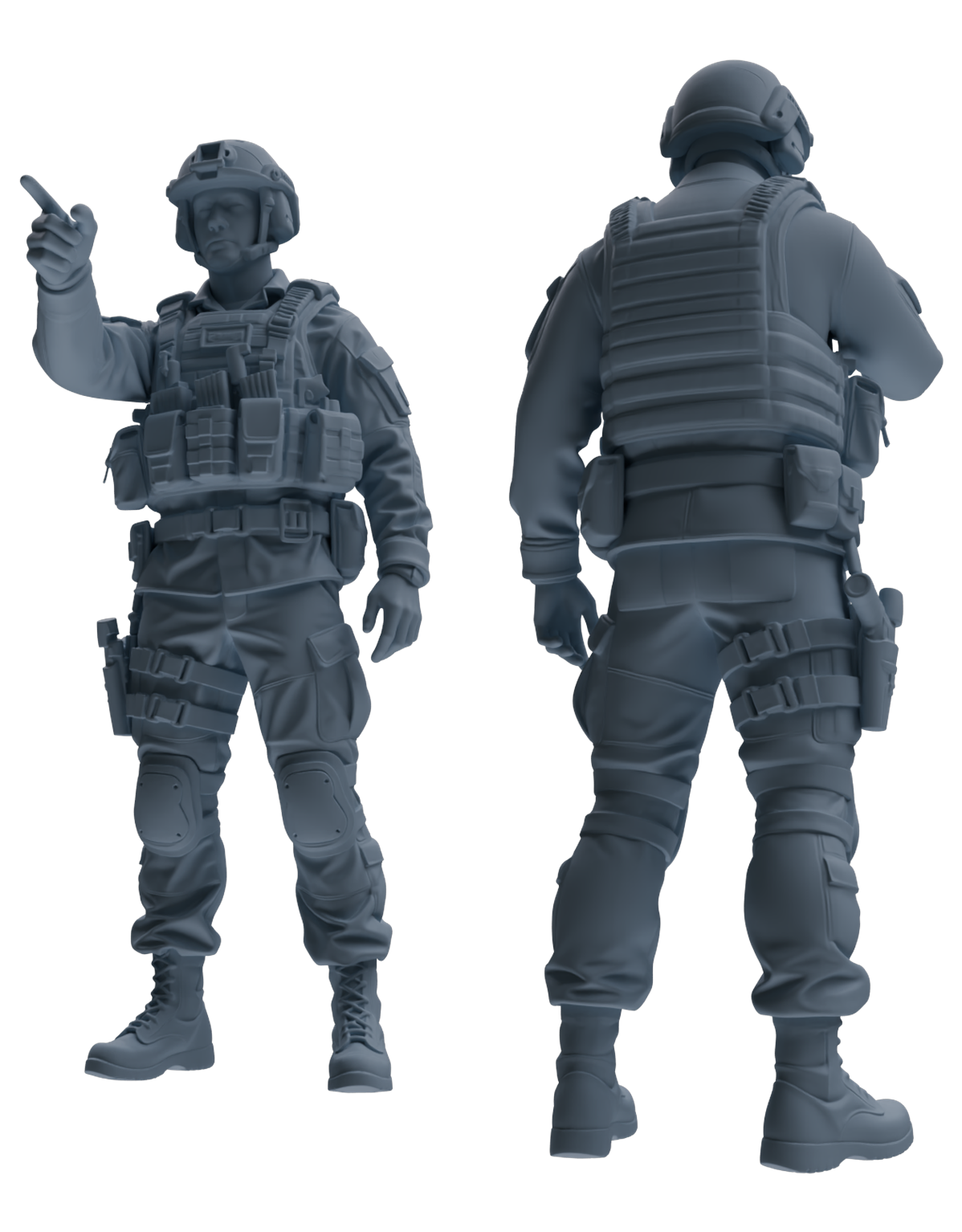 MRY-SFW SSTR197 Miniatures Soldier Model Kit Multi-Pose Soldier Modern Model 5 pcs