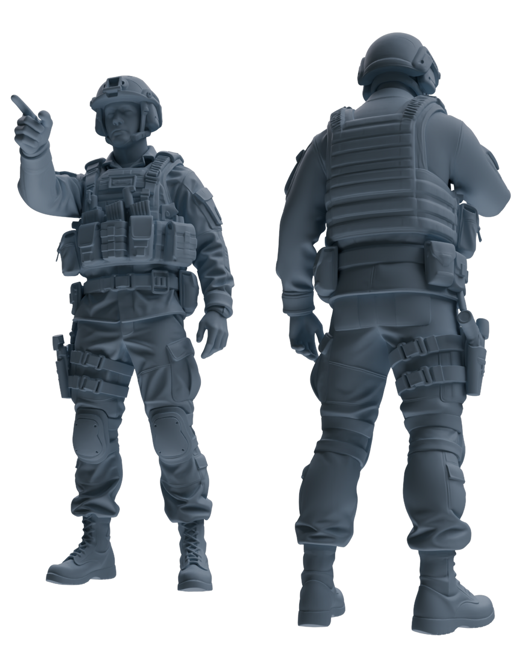 MRY-SFW SSTR197 Miniatures Soldier Model Kit Multi-Pose Soldier Modern Model 5 pcs