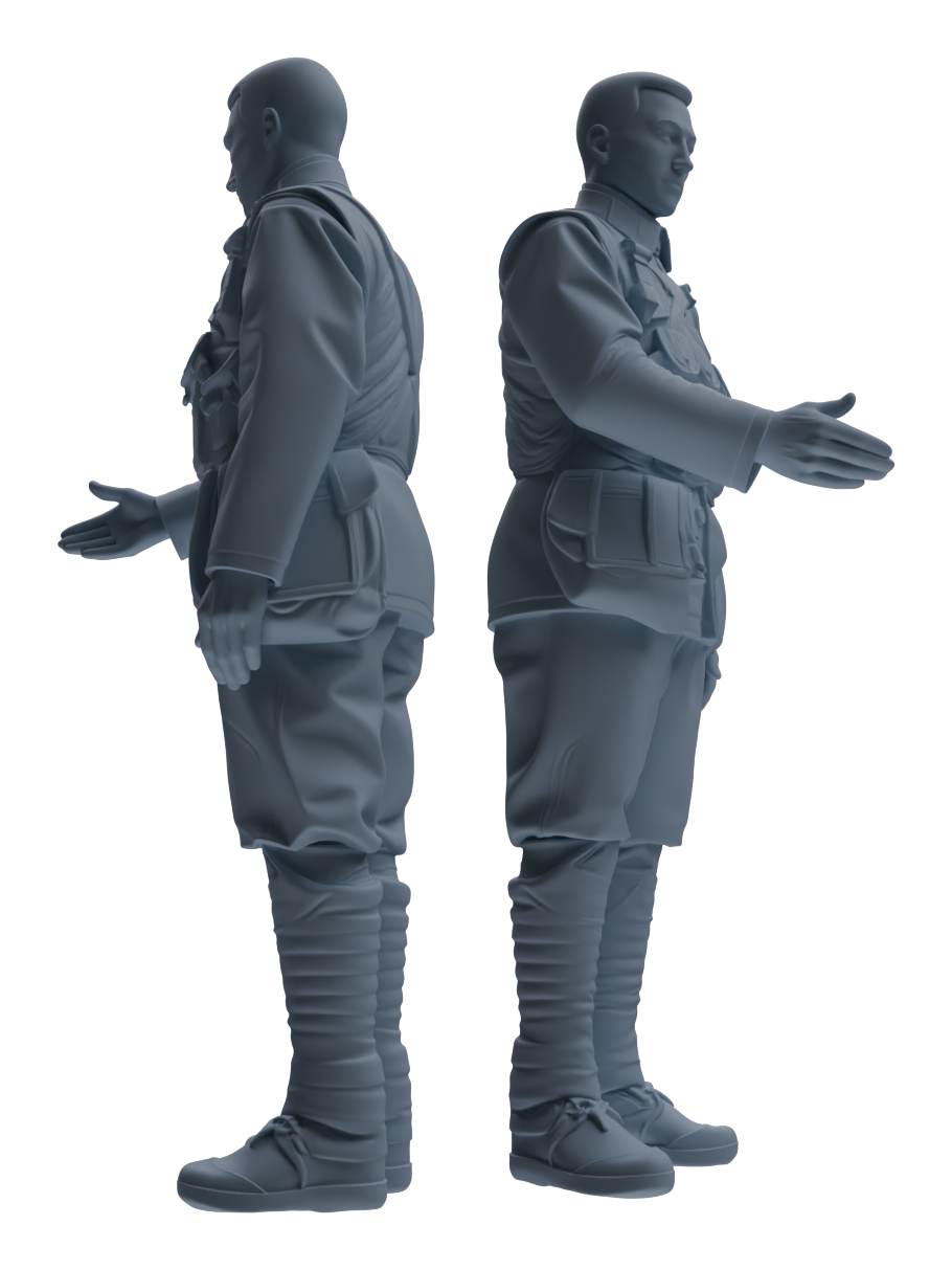 Detail view of MRY-SFW LYGR607 Historical People's Liberation Army Six-Person Daily Routine 2 Model