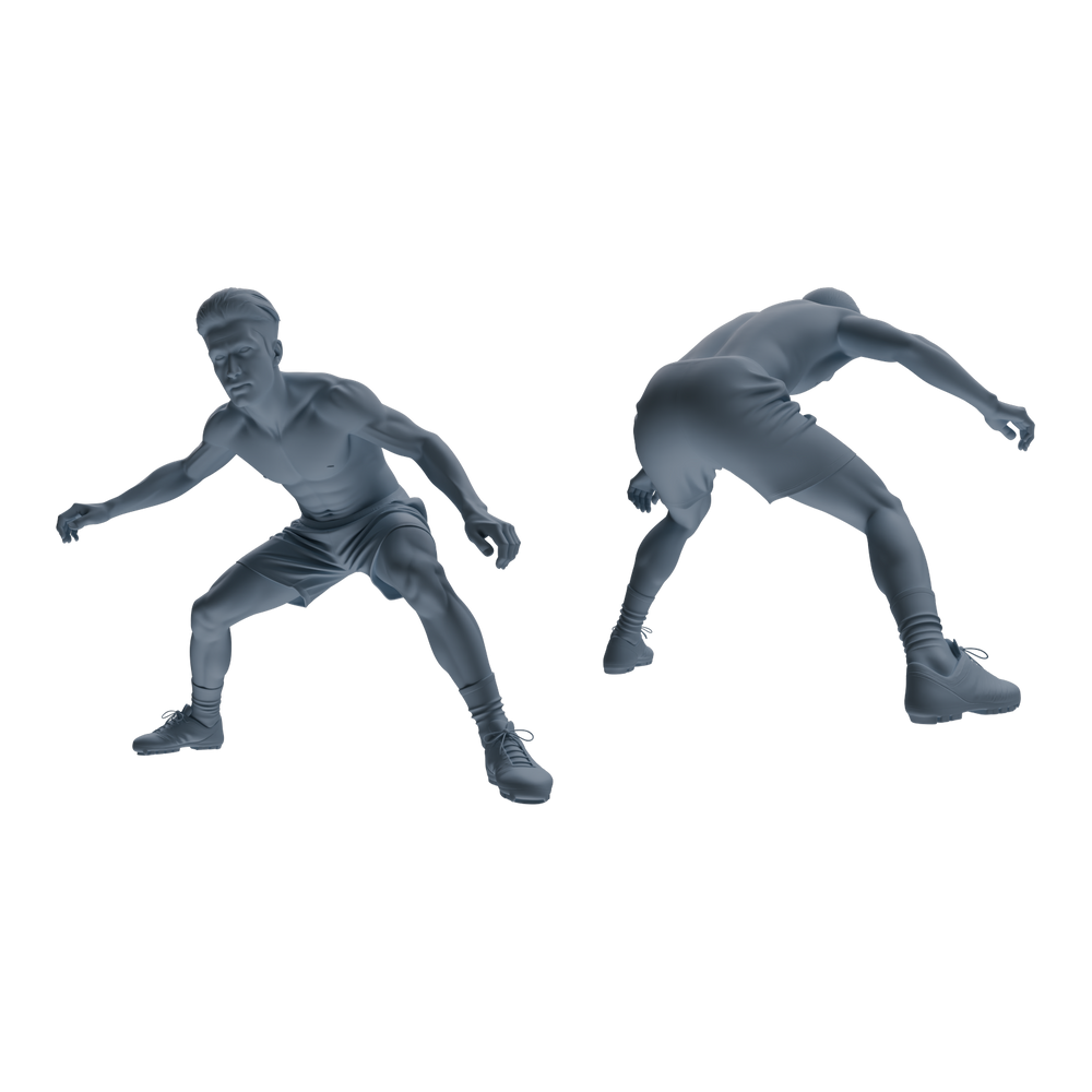 Detail view of MRY-SFW LYTR812 Male Soccer Player Figure Modern Model 6 pcs Miniature Car Diorama Figures Scene Props Accessories Resin Model