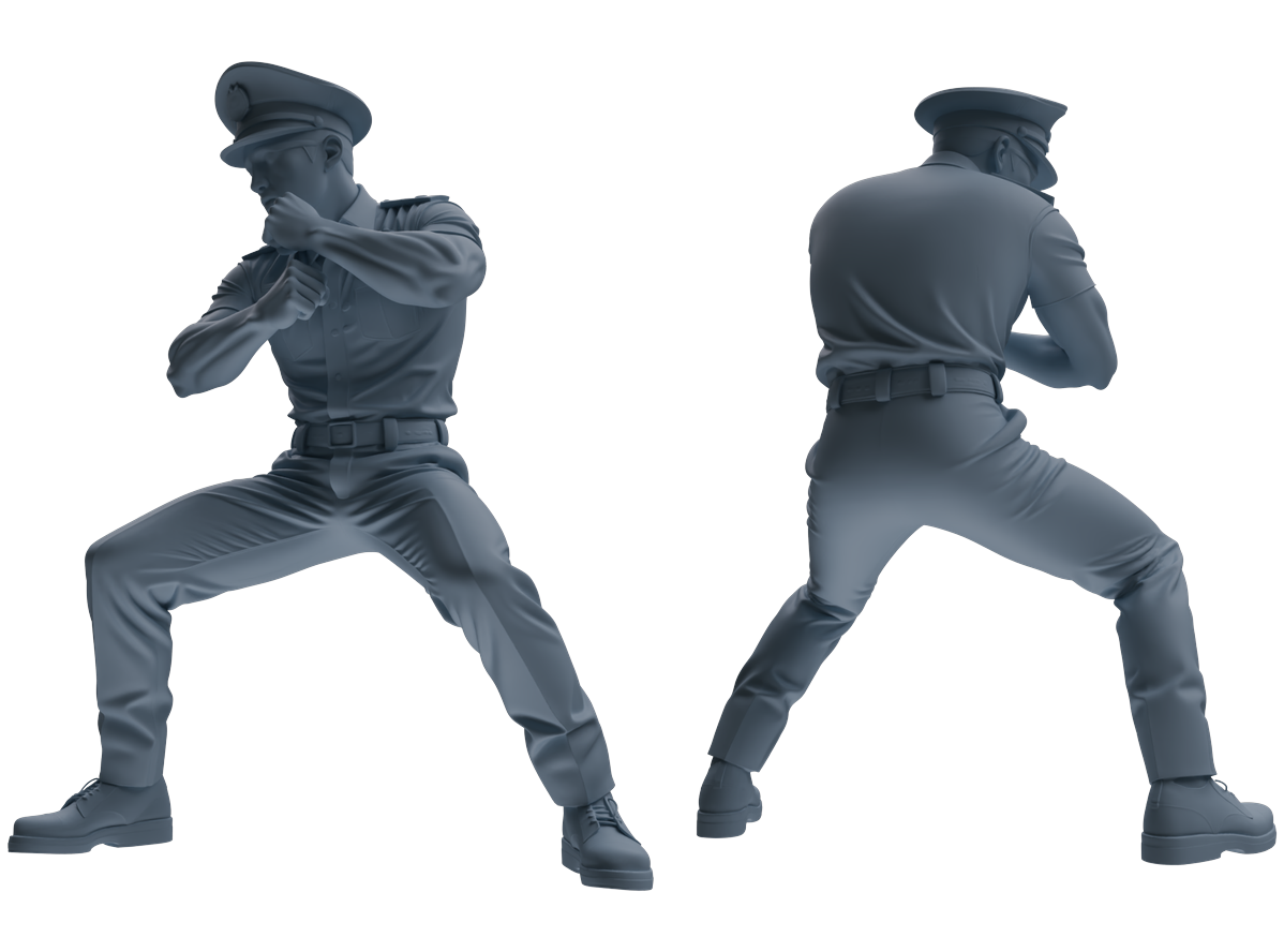 Detail view of MRY-SFW LYGR763 Modern Hong Kong Police Six-Person Combat Group Model