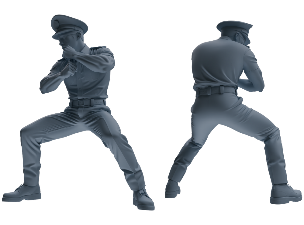 Detail view of MRY-SFW LYGR763 Modern Hong Kong Police Six-Person Combat Group Model
