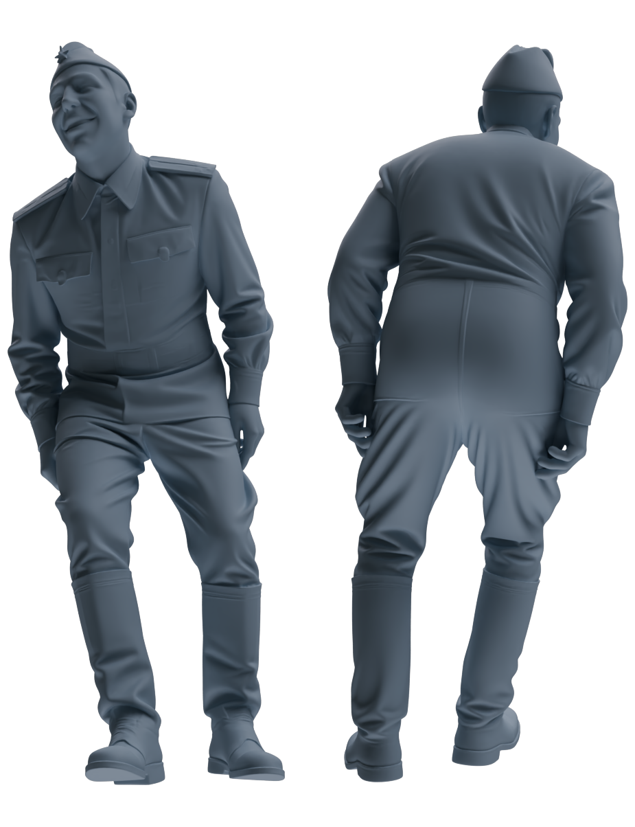 Detail view of MRY-SFW LYGR735 WWII Soviet Army War Scene Six-Person Entertainment Group Model