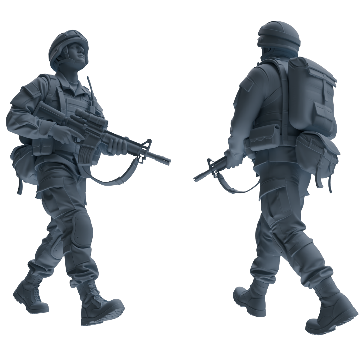 MRY-SFW SSTR199 Multi-Functional Combat Soldier Pose Modern Model 6 pcs