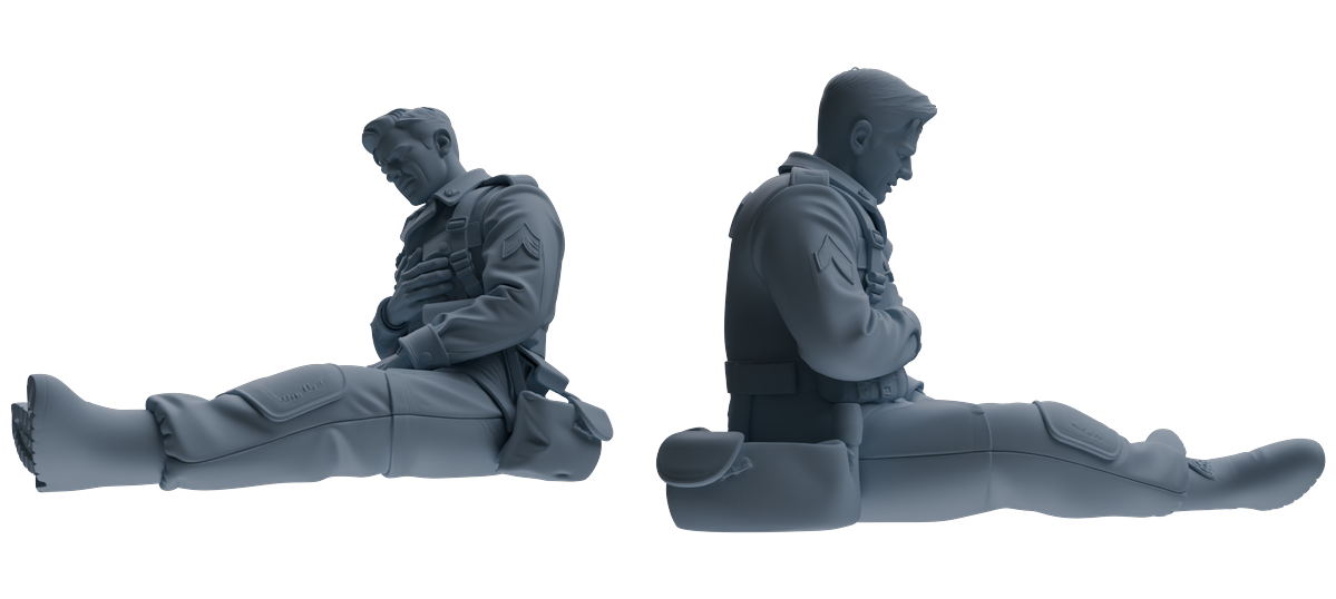 MRY-SFW SSTR192 Miniatures Soldier Model Kit Wounded Soldier Medical Pose Modern Model 6 pcs