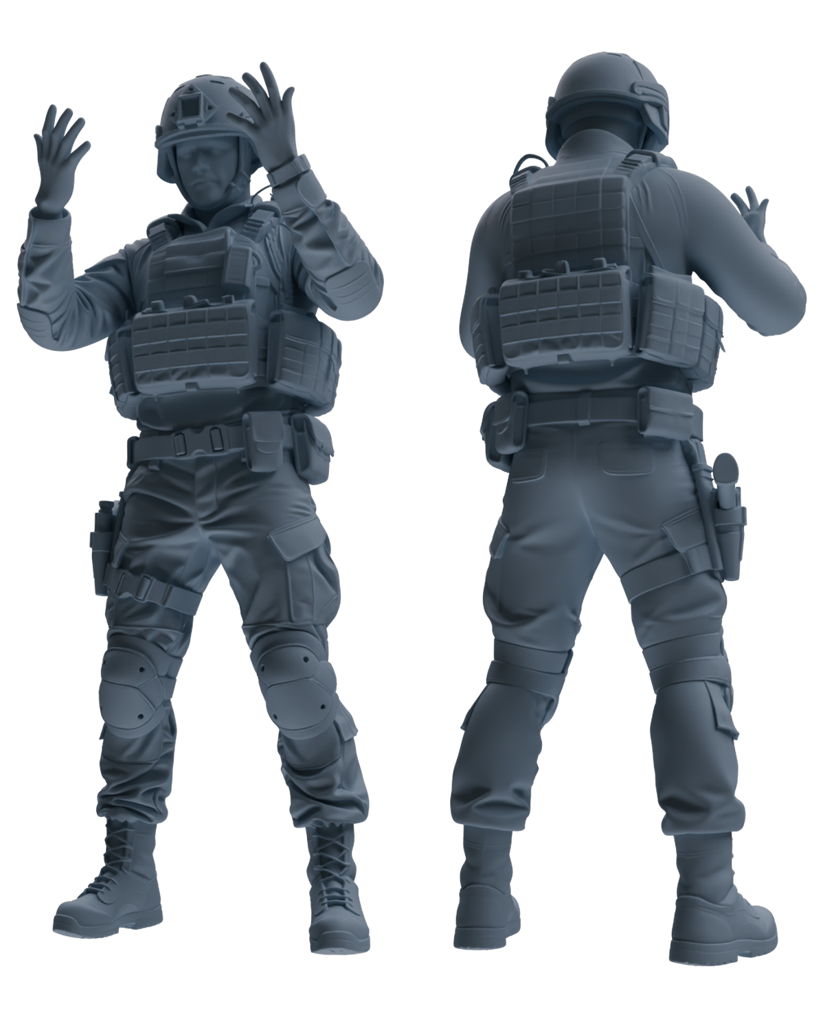 MRY-SFW SSTR205 Miniatures Soldier Model Kit Multi-Pose Modern & WWII Soldier Model 6 pcs