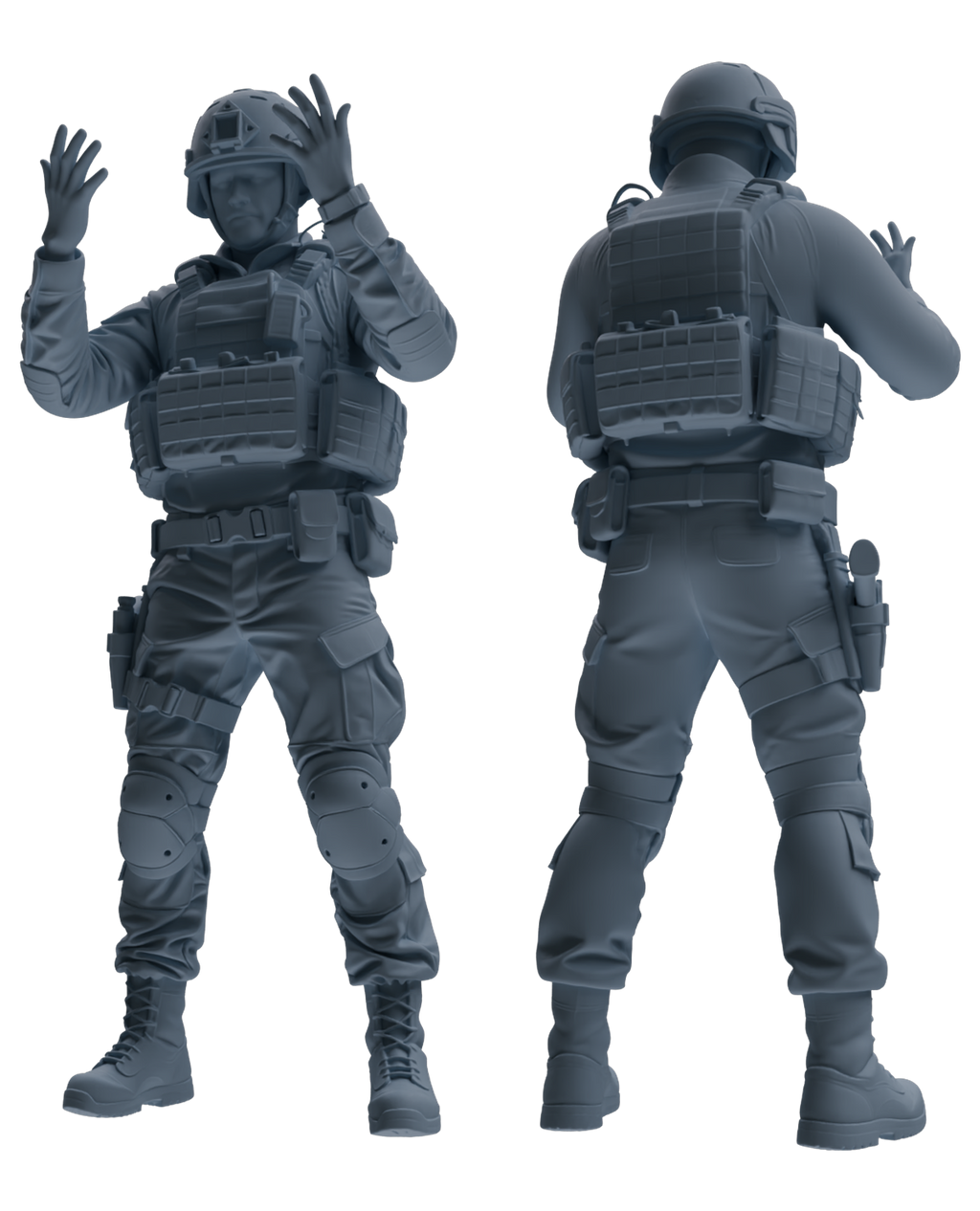 MRY-SFW SSTR205 Miniatures Soldier Model Kit Multi-Pose Modern & WWII Soldier Model 6 pcs