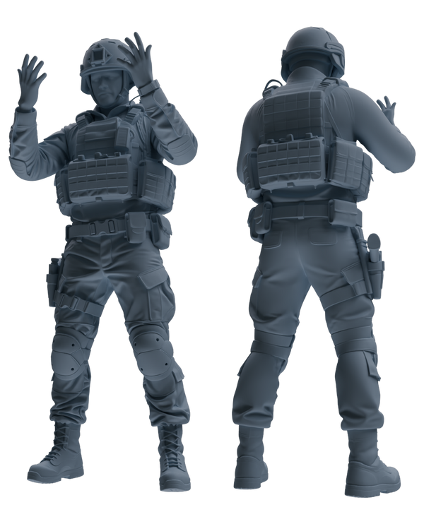 MRY-SFW SSTR205 Miniatures Soldier Model Kit Multi-Pose Modern & WWII Soldier Model 6 pcs