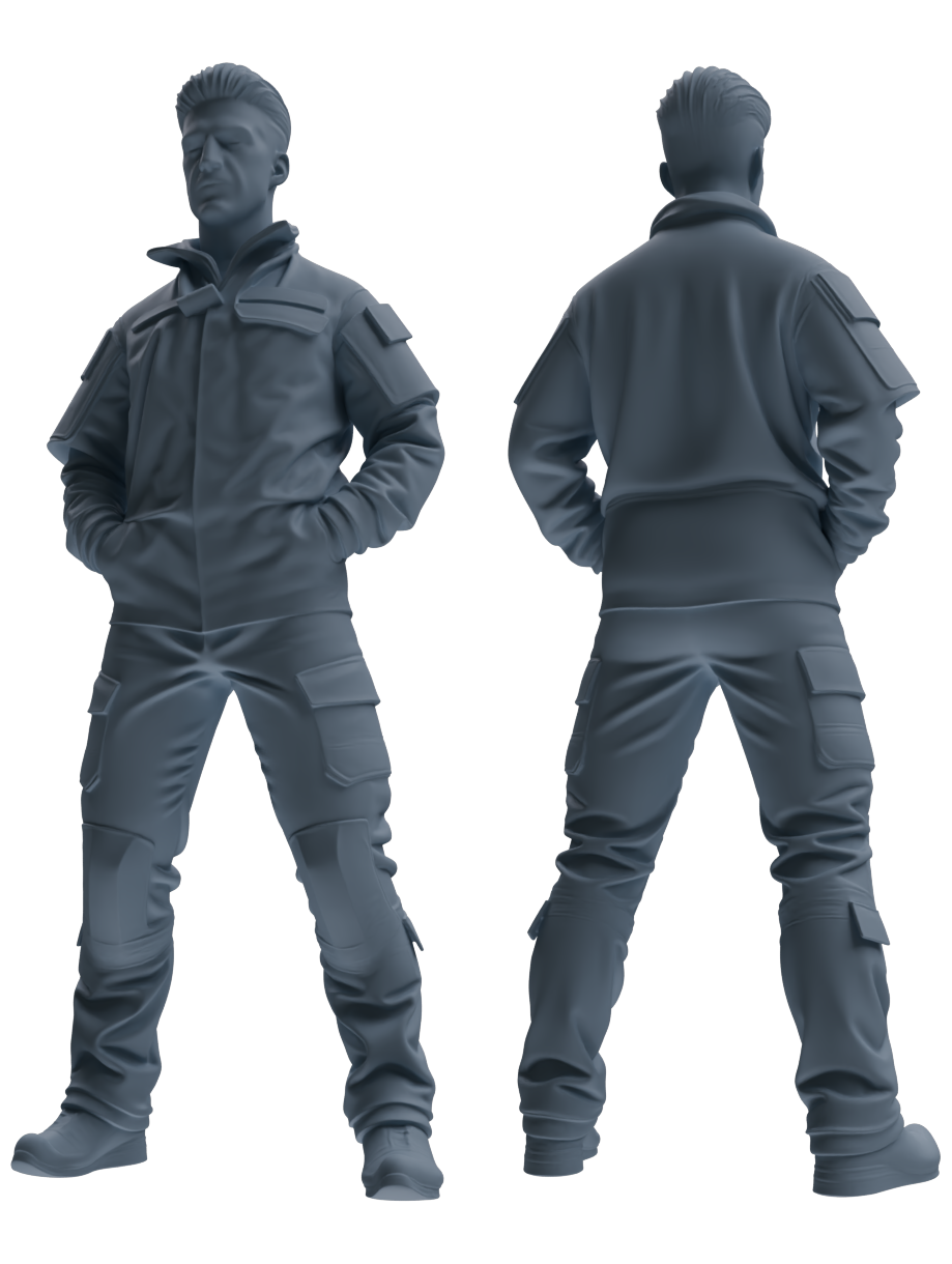 Detail view of MRY-SFW LYGR691 Modern U.S. Military Six-Person Daily Routine 3 Model